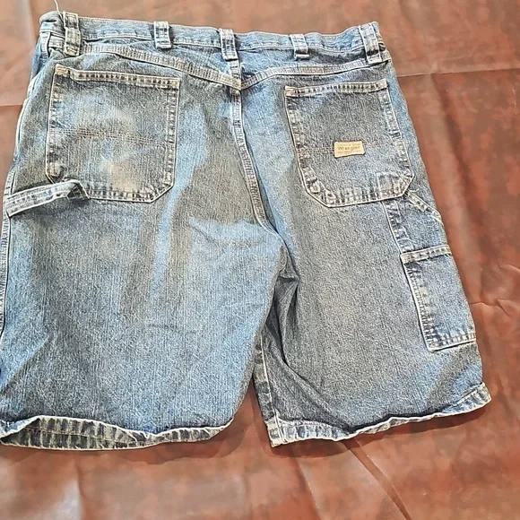M Blue Wrangler Jean Shorts Sz W36 - Picture 2 of 4